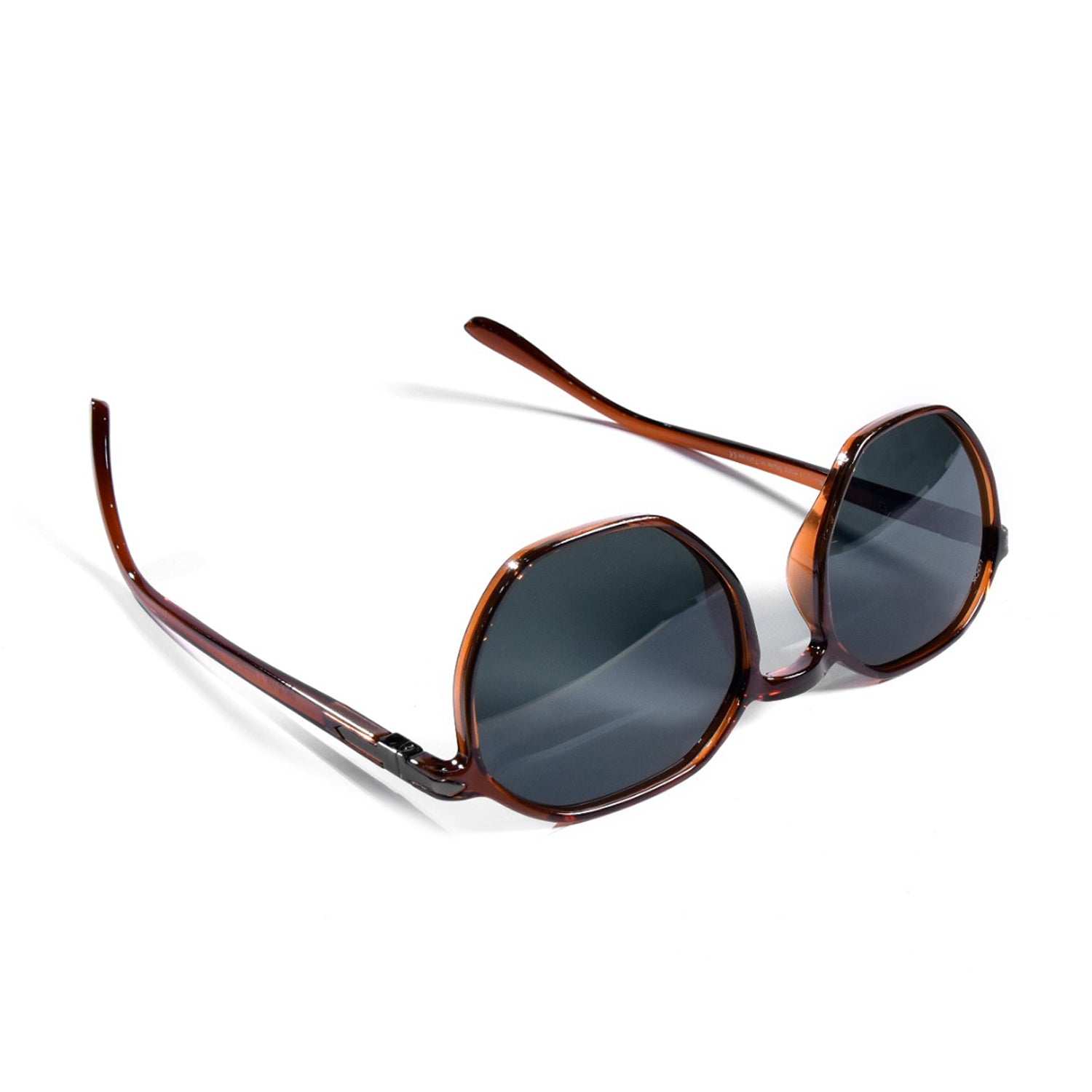 Santorini Jelly Brown — نظارات Looklight — زاوية جانبية — عدسة خضراء G15