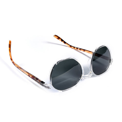 Santorini Crystal Amber — نظارات Looklight — زاوية جانبية — عدسة خضراء G15
