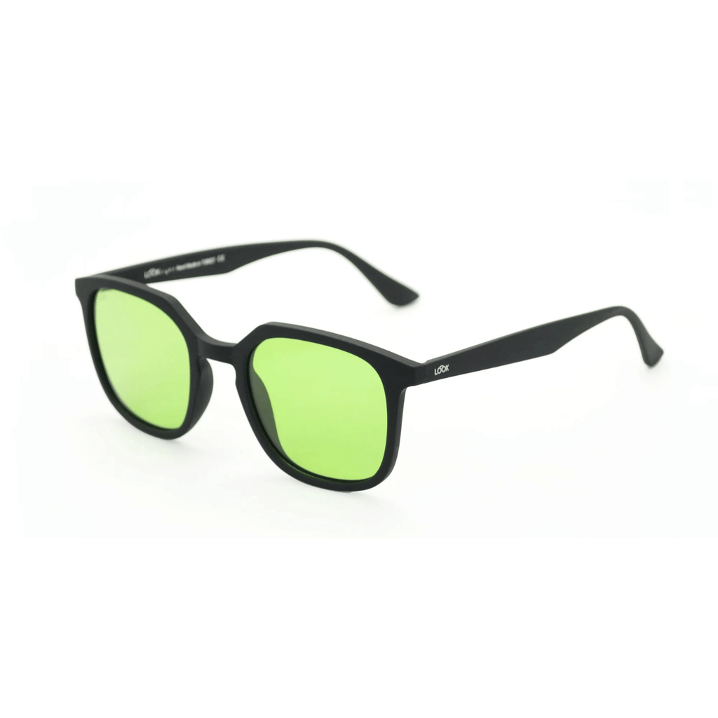 Coffey Matte Black — نظارات Looklight — أسود مطفي مستطيل