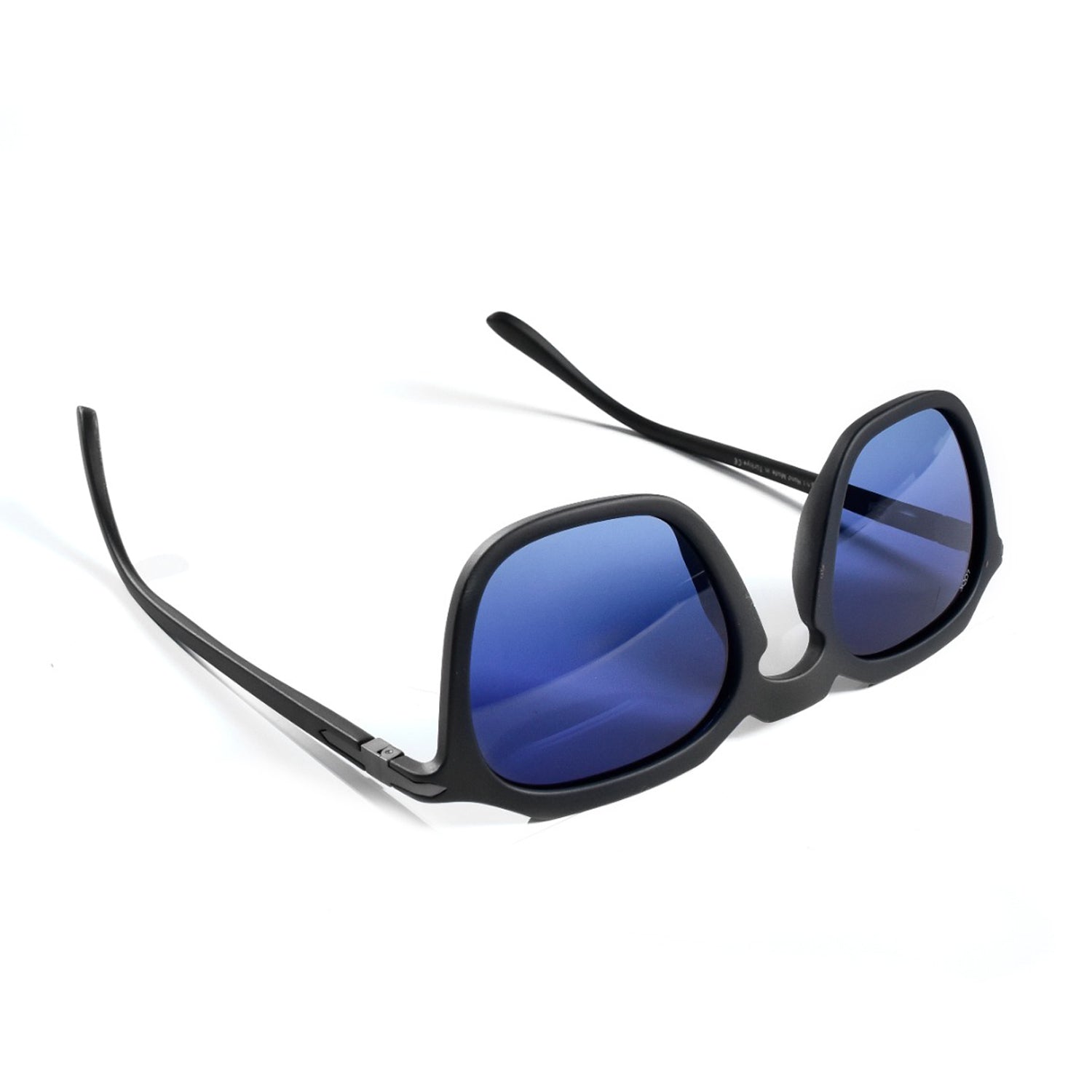 Francisco Matte Black — نظارات Looklight — زاوية جانبية — عدسة Blue Degrade
