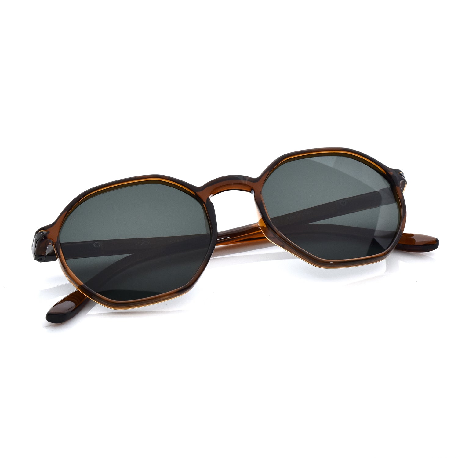 Santorini Jelly Brown — نظارات Looklight — تفاصيل الإطار الدافئ يدوي الصنع