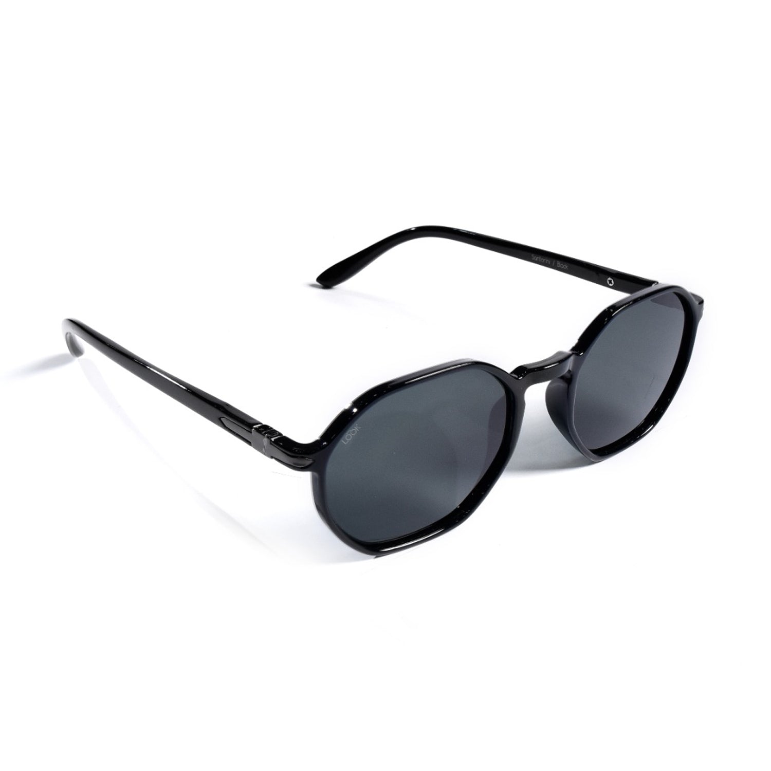 Santorini Black — نظارات Looklight — إطار سداسي TR90 Grilamid — الواجهة الأمامية
