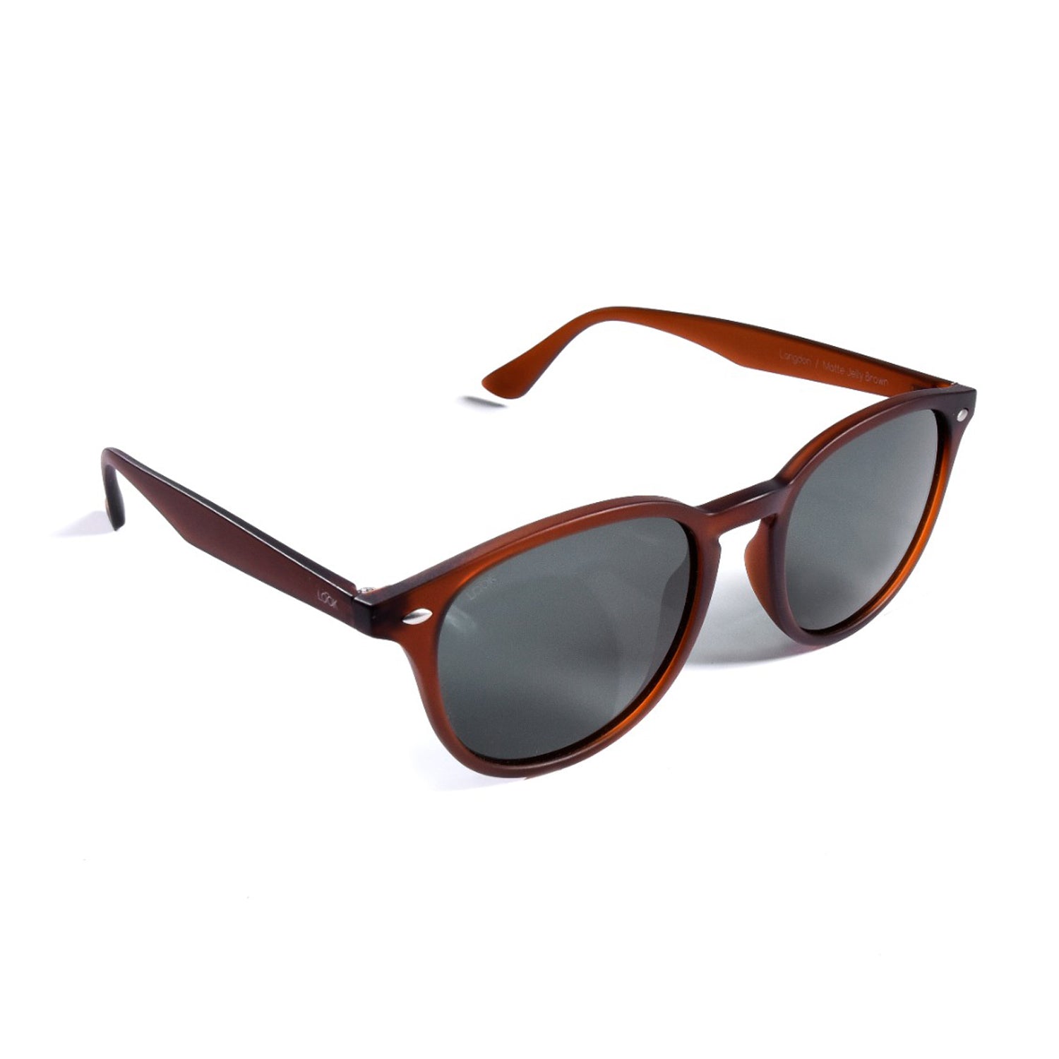Langdon Matte Jelly Brown — نظارات Looklight — بني مطفي إطار واسع