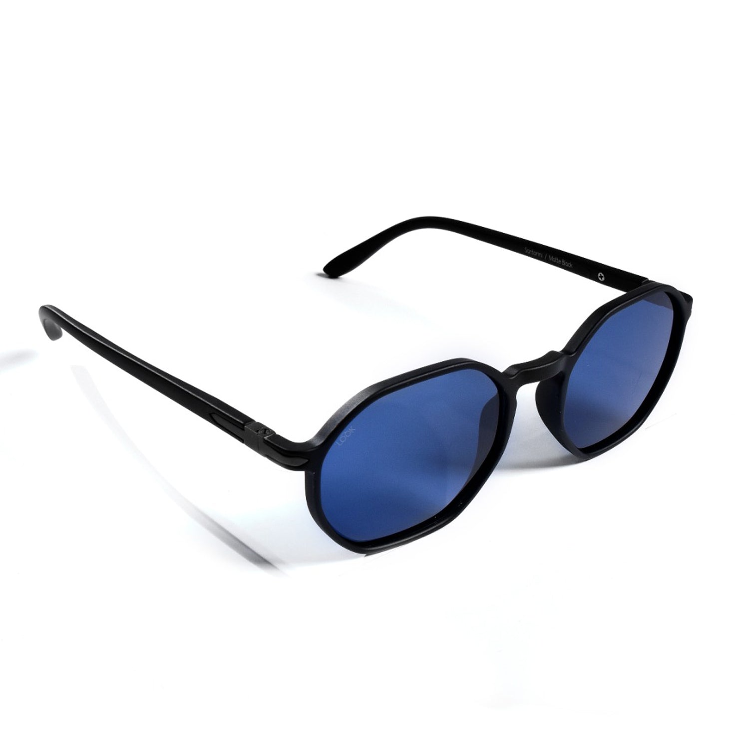 Santorini Matte Black — نظارات Looklight — أسود مطفي سداسي