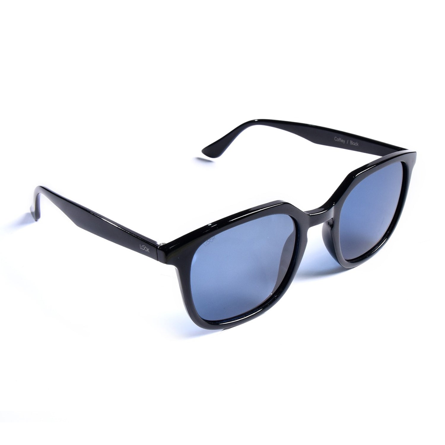 Coffey Black — نظارات Looklight — أسود في إطار مستطيل