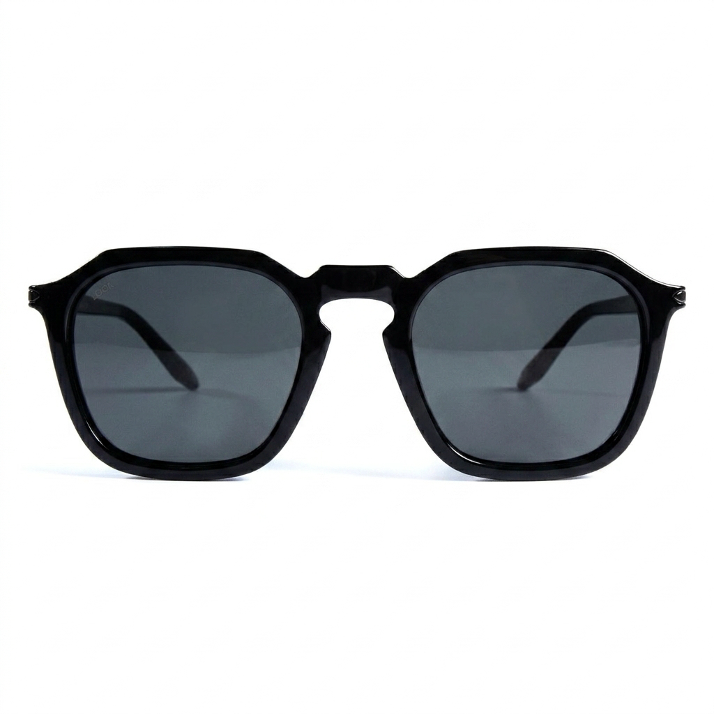 Francisco Black — نظارات Looklight — Front View 0° — خلفية بيضاء