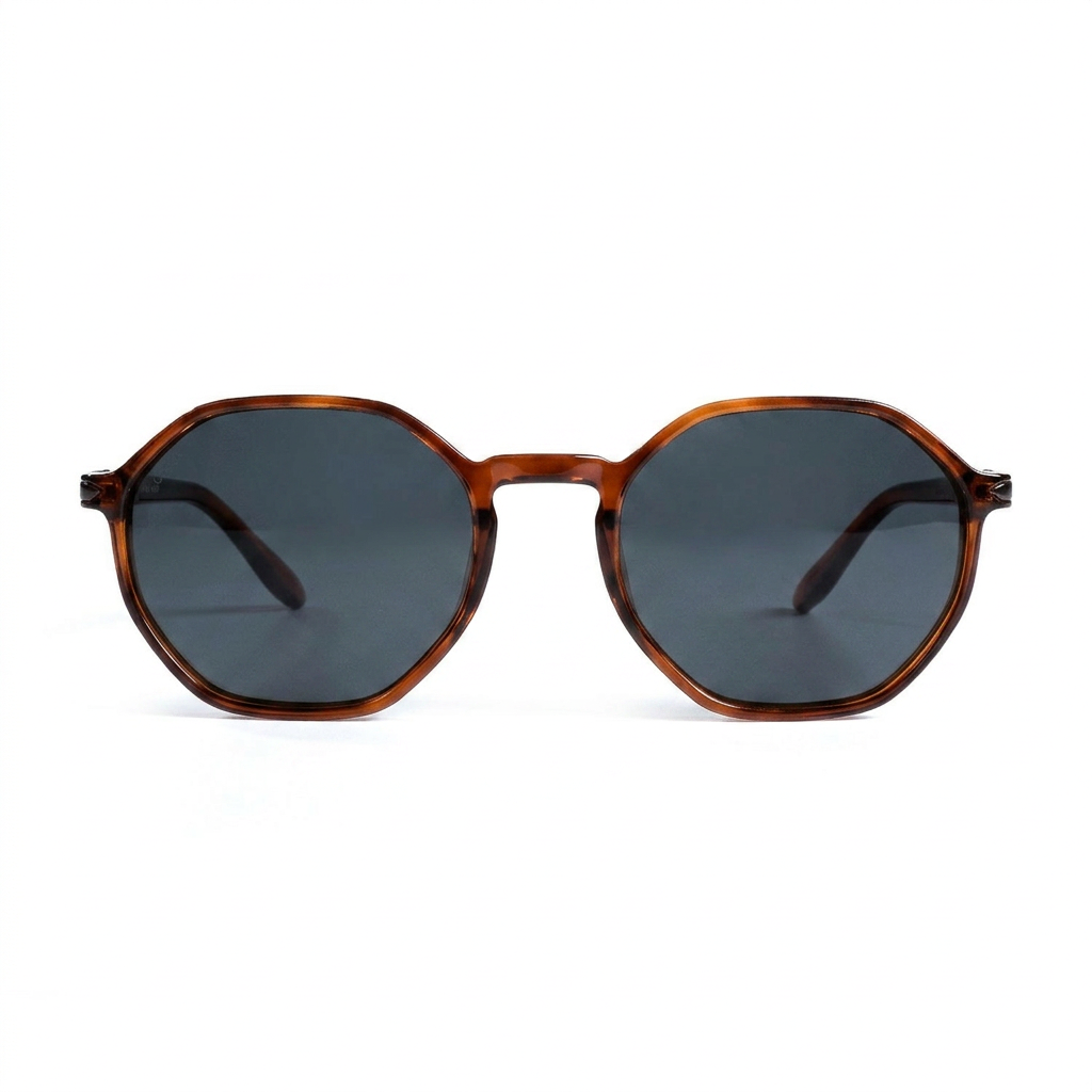 Santorini Jelly Brown — نظارات Looklight — Front View 0° — خلفية بيضاء