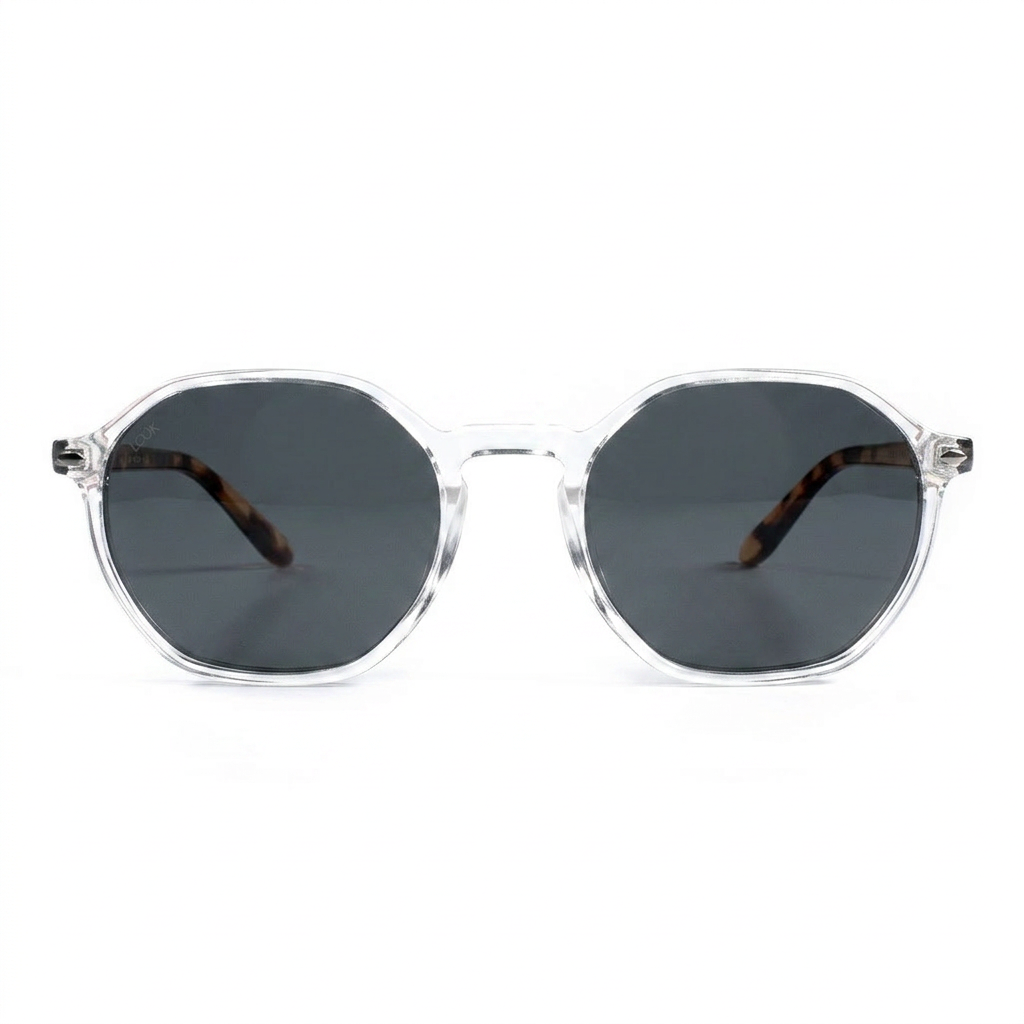Santorini Crystal Amber — نظارات Looklight — Front View 0° — خلفية بيضاء