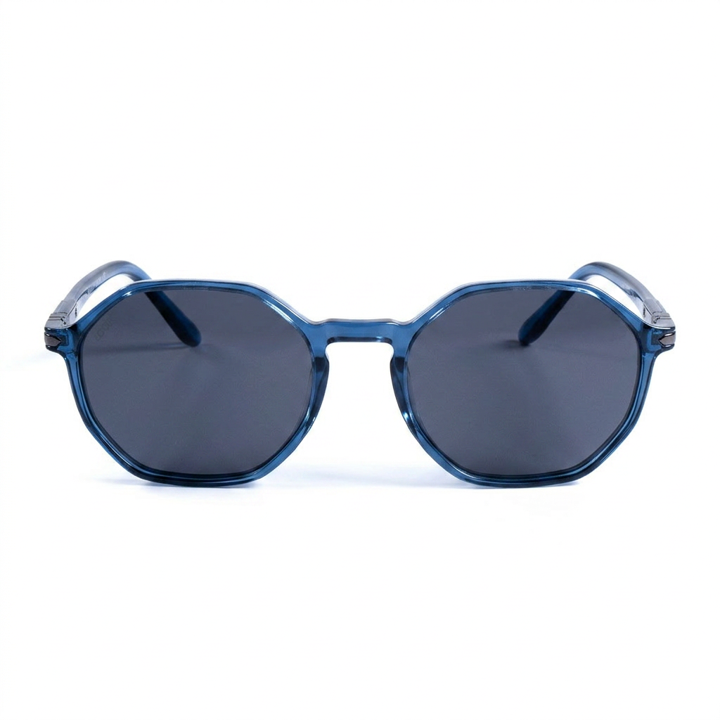 Santorini Indigo — نظارات Looklight — Front View 0° — خلفية بيضاء