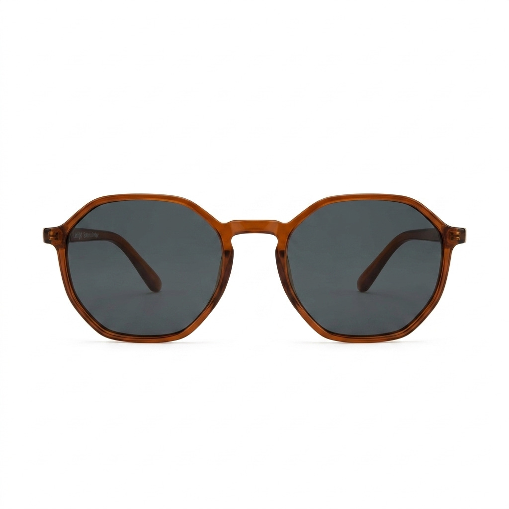 Santorini Amber — نظارات Looklight — Front View 0° — خلفية بيضاء