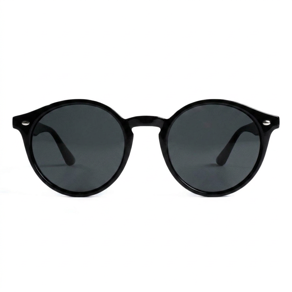 Letoon Black — نظارات Looklight — Front View 0° — خلفية بيضاء