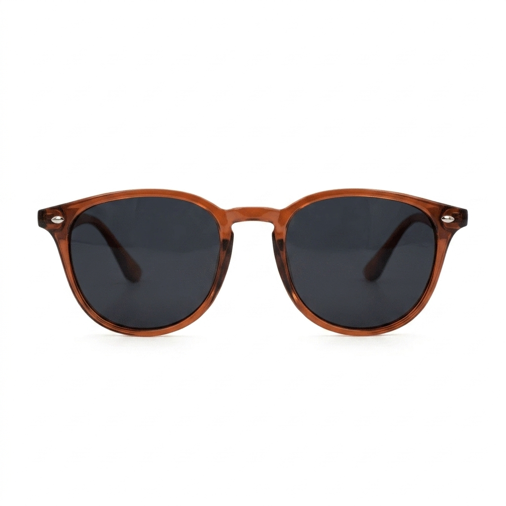 Langdon Jelly Brown — نظارات Looklight — Front View 0° — خلفية بيضاء