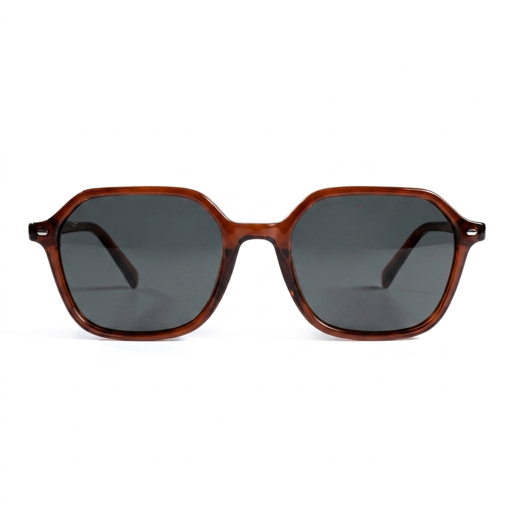 Kenzie Jelly Brown — نظارات Looklight — Front View 0° — خلفية بيضاء