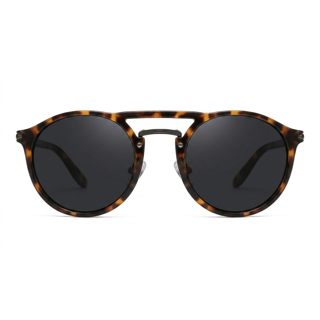 Scott Black Amber — نظارات Looklight — Front View 0° — خلفية بيضاء