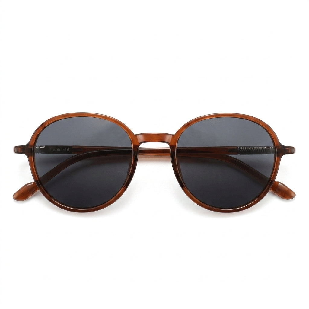 Runda Jelly Brown — نظارات Looklight — Front View 0° — خلفية بيضاء