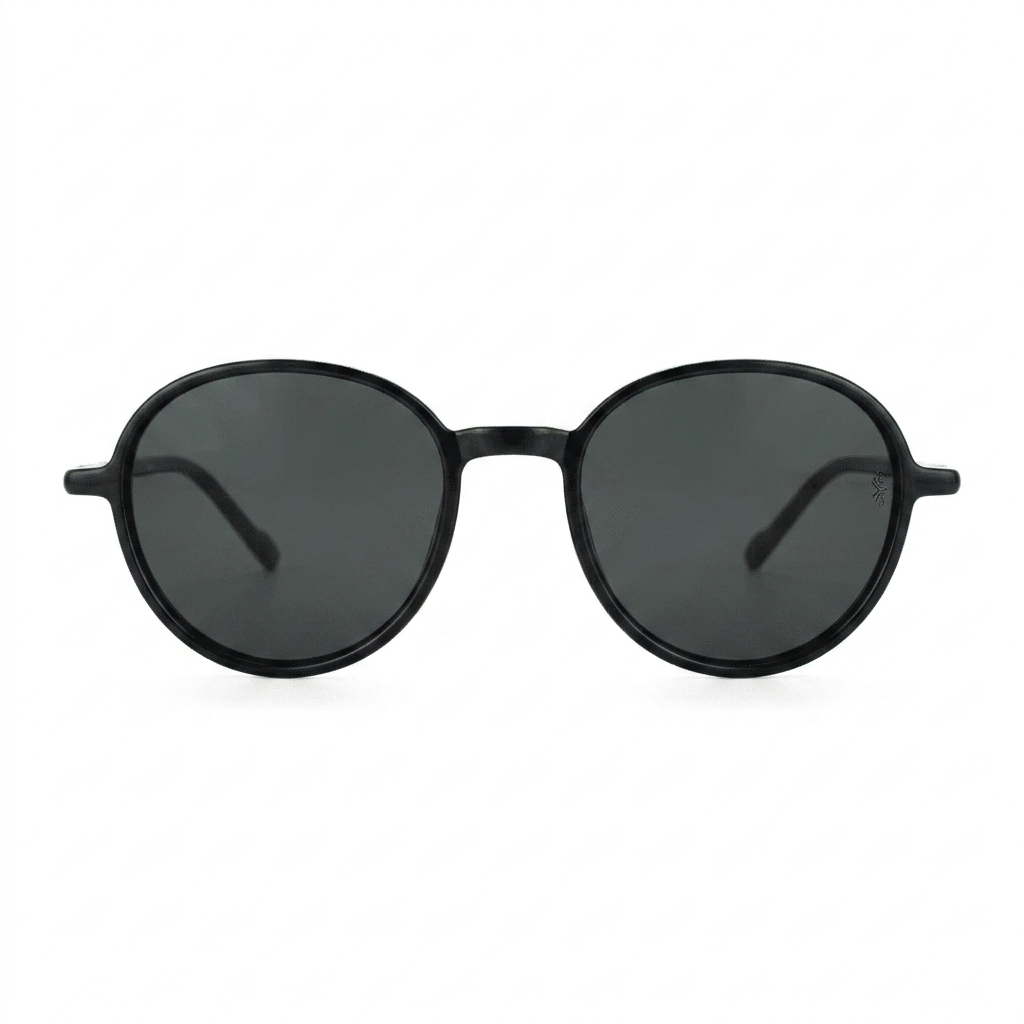 Runda Black — نظارات Looklight — Front View 0° — خلفية بيضاء