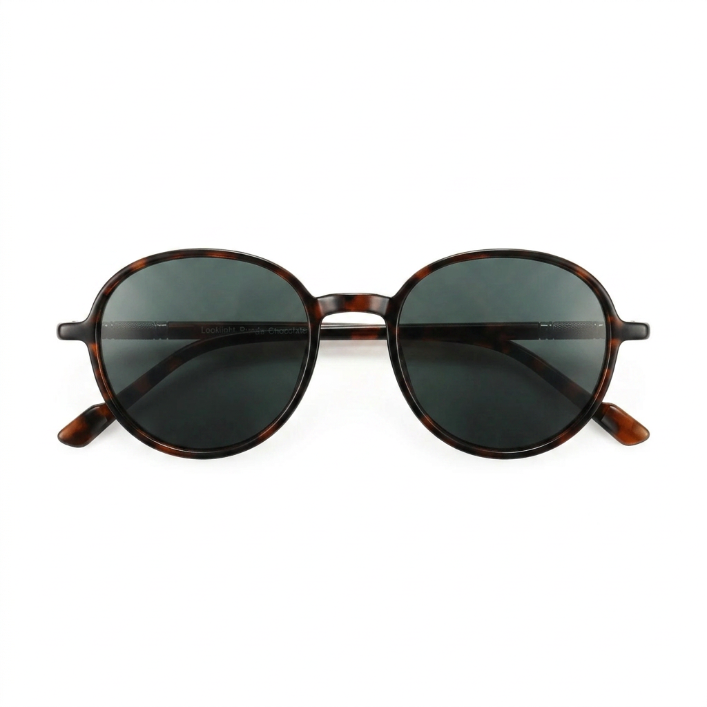 Runda Chocolate — نظارات Looklight — Front View 0° — خلفية بيضاء