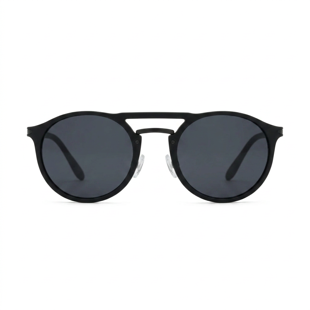Scott Matte Black — نظارات Looklight — Front View 0° — خلفية بيضاء