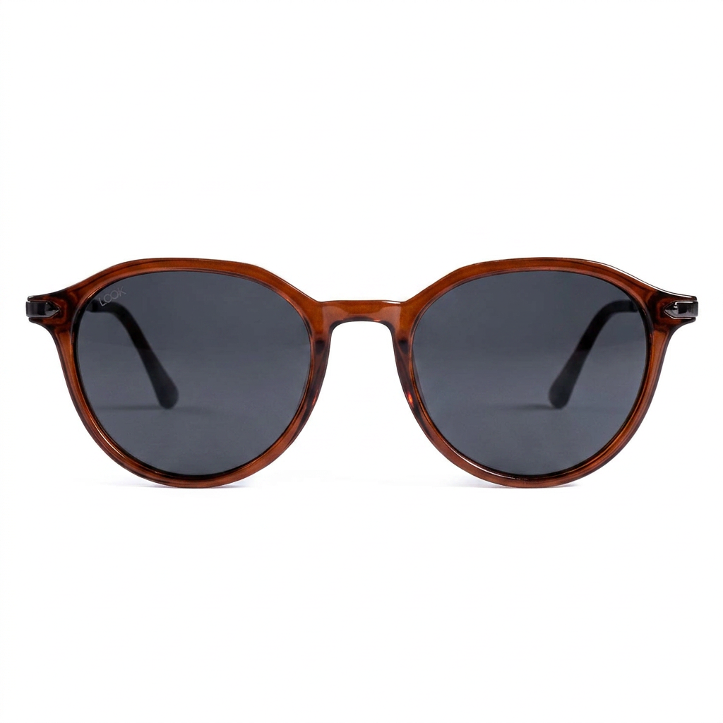 Gregor Jelly Brown — نظارات Looklight — Front View 0° — خلفية بيضاء