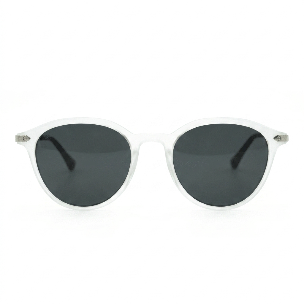 Gregor Matte Crystal — نظارات Looklight — Front View 0° — خلفية بيضاء
