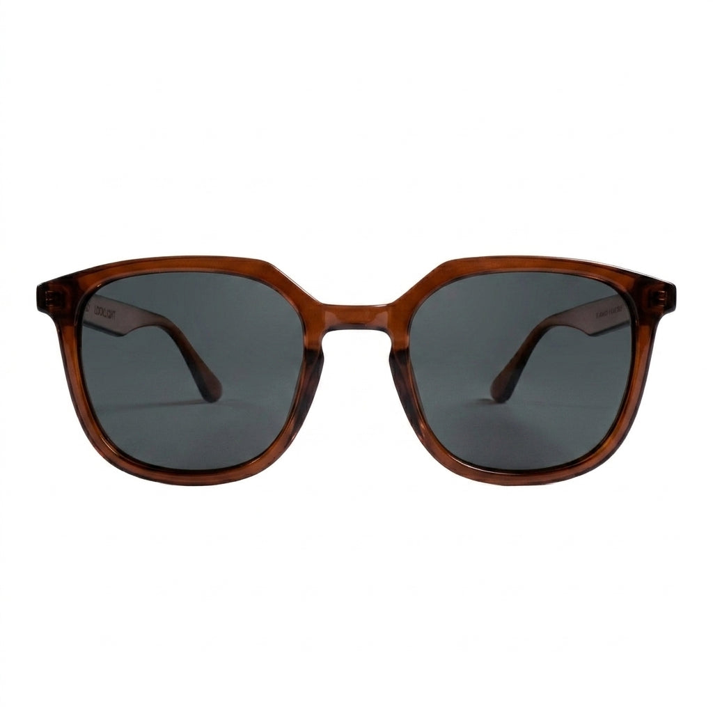 Coffey Jelly Brown — نظارات Looklight — Front View 0° — خلفية بيضاء