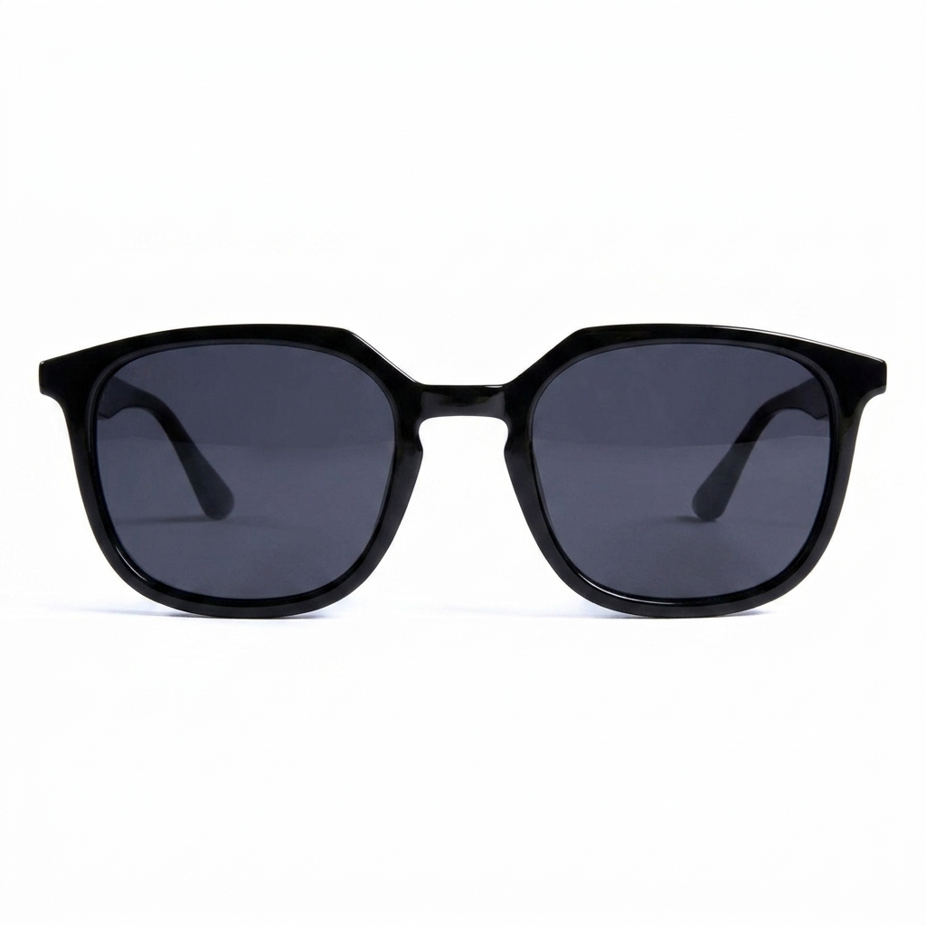 Coffey Black — نظارات Looklight — Front View 0° — خلفية بيضاء