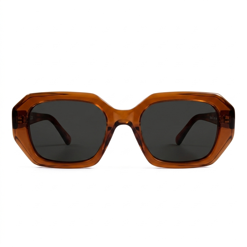 Salvia Crystal Jellybrown — نظارات Looklight — Front View 0° — خلفية بيضاء