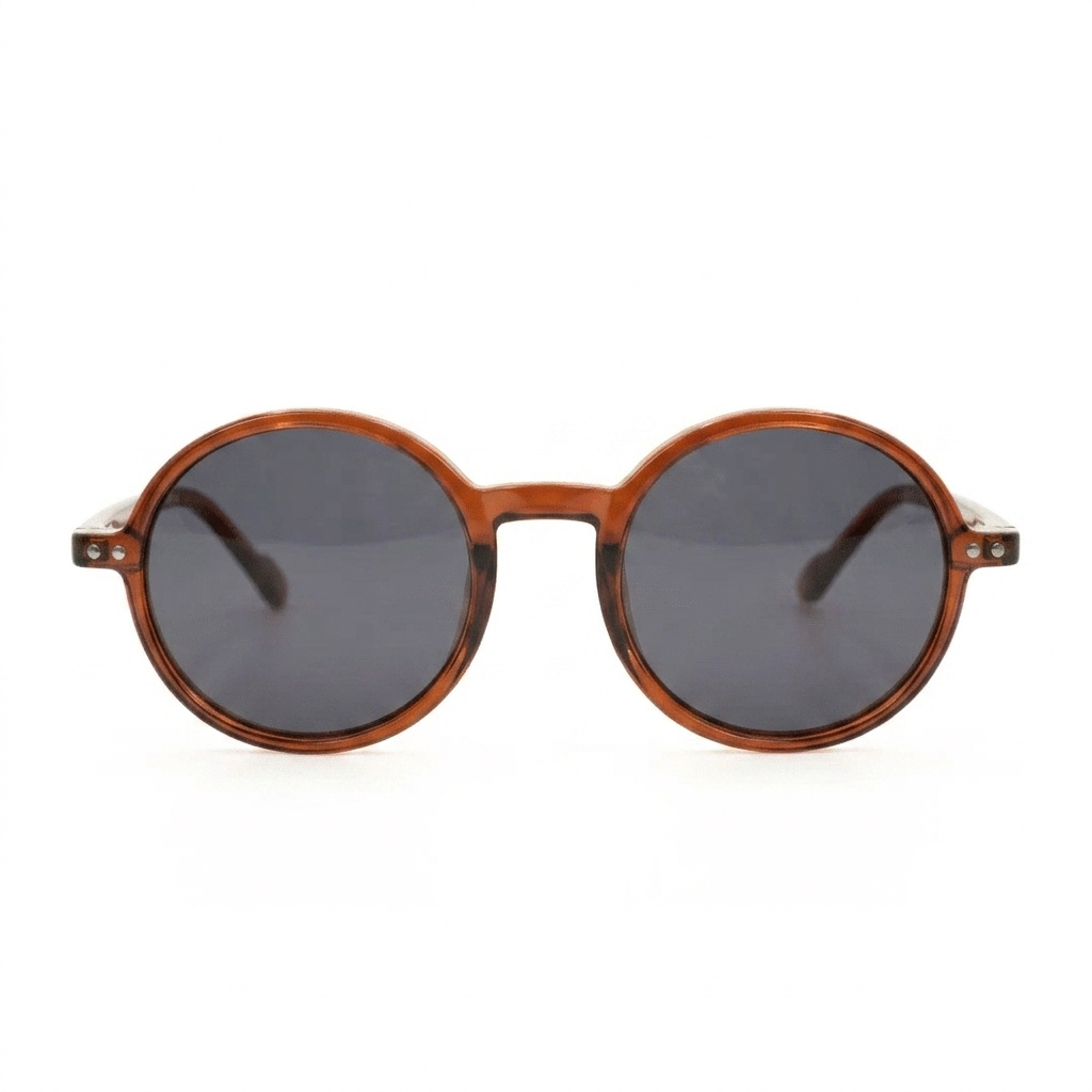 Leon Jelly Brown — نظارات Looklight — Front View 0° — خلفية بيضاء