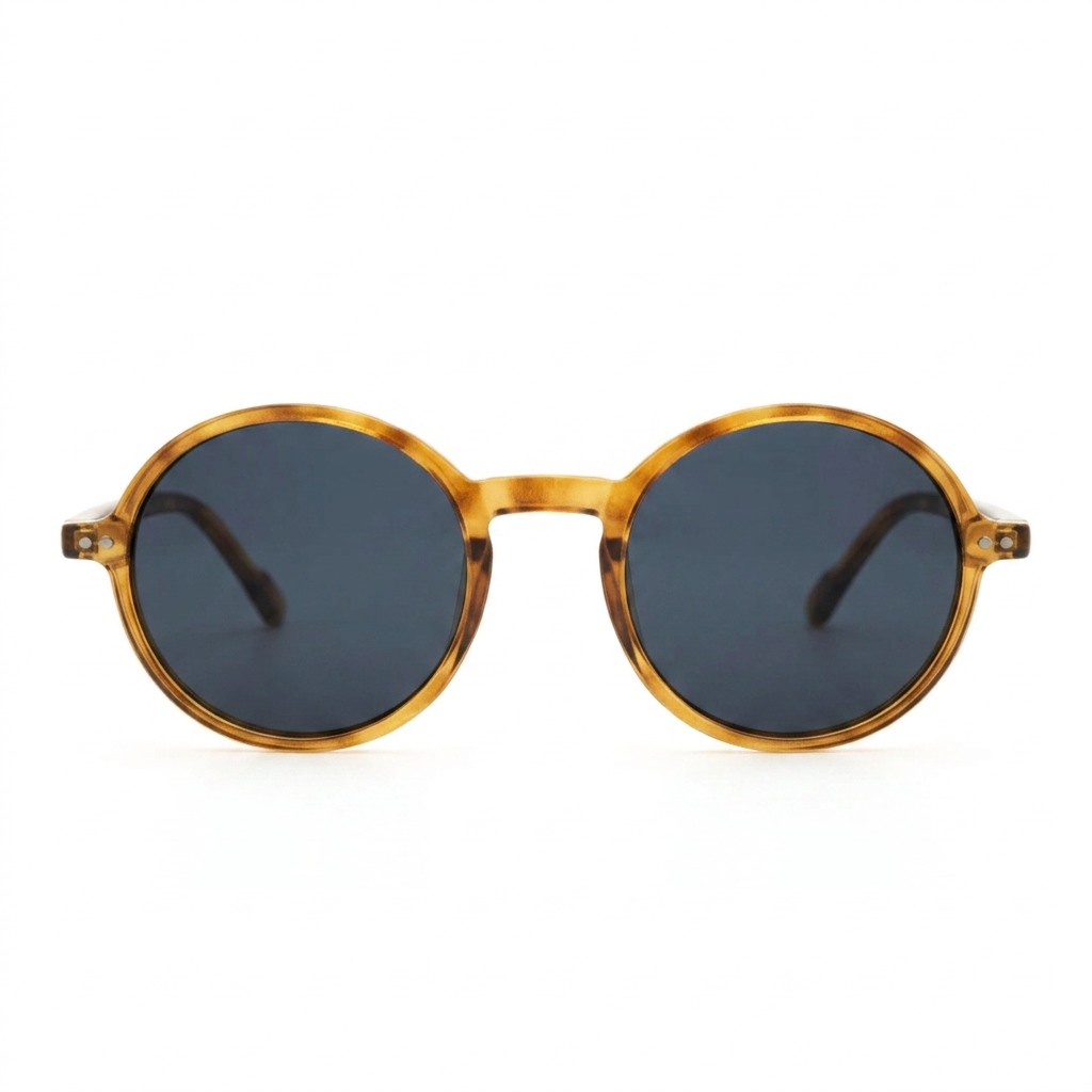 Leon Amber — نظارات Looklight — Front View 0° — خلفية بيضاء