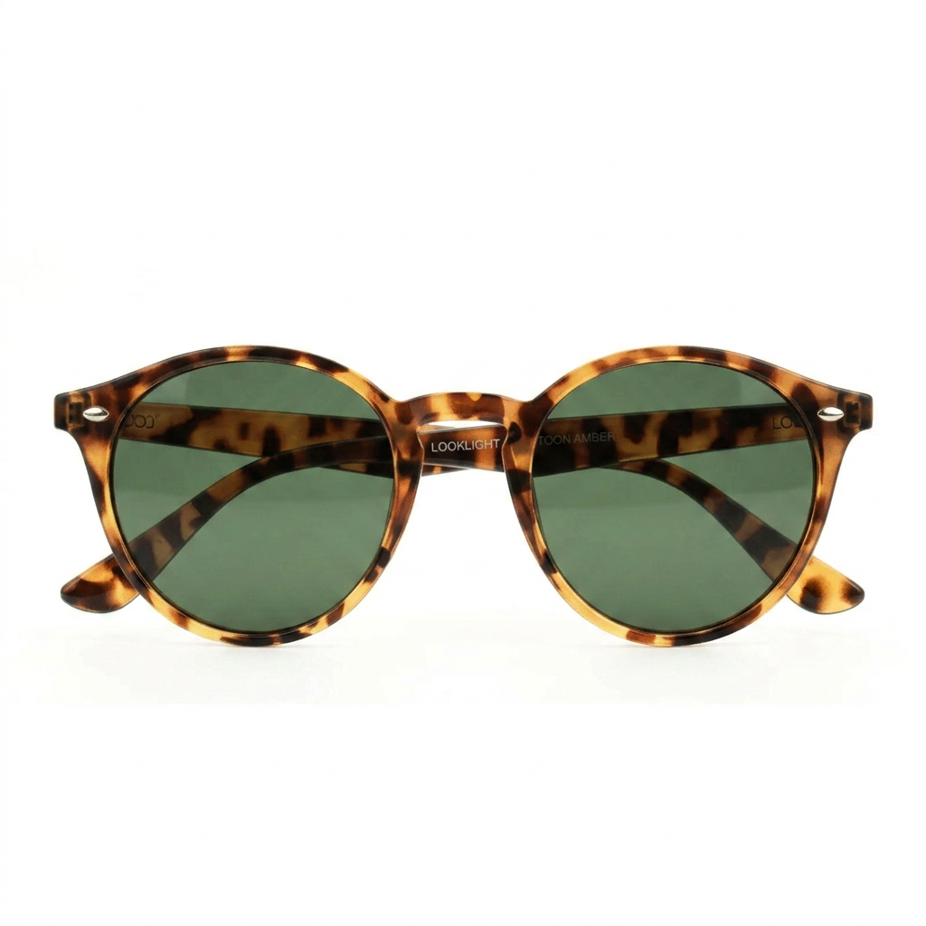 Letoon Amber — نظارات Looklight — Front View 0° — خلفية بيضاء