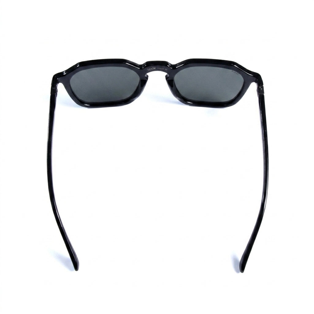 Francisco Black - Front View - Looklight Sunglasses TR90 hexagonal frame