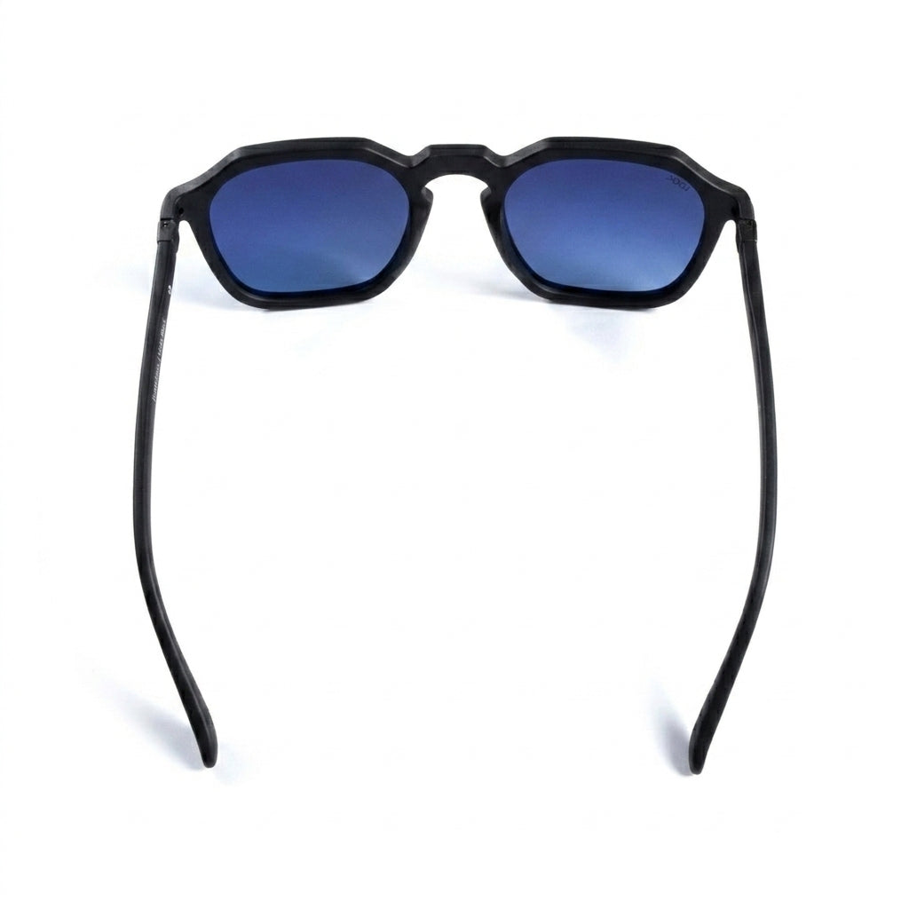 Francisco Matte Black - Front View - Looklight Sunglasses TR90 hexagonal frame