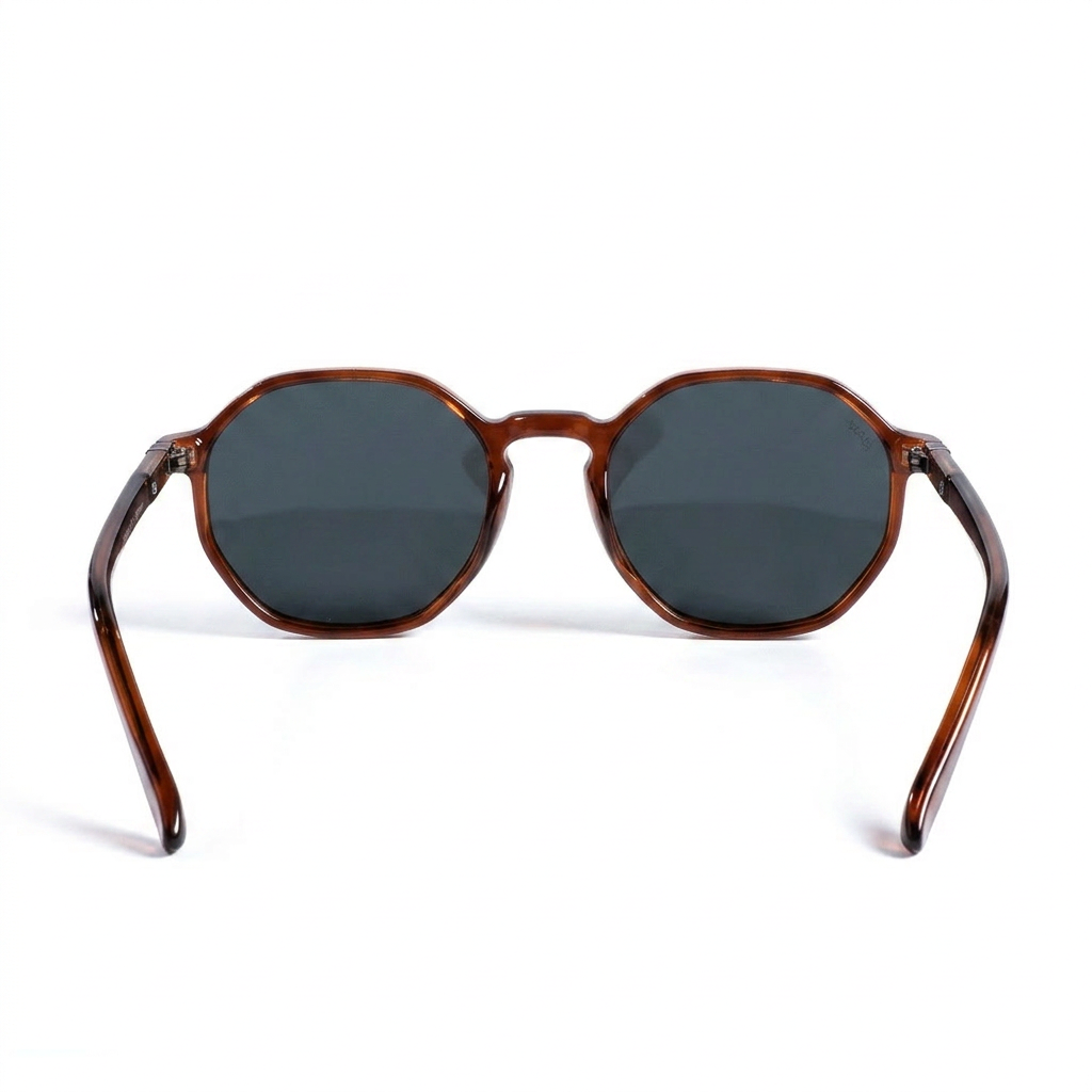 Santorini Jelly Brown - Front View - Looklight Sunglasses TR90 hexagonal frame