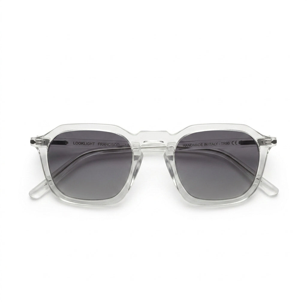 Francisco Crystal Smoke - Front View - Looklight Sunglasses TR90 hexagonal smoke frame