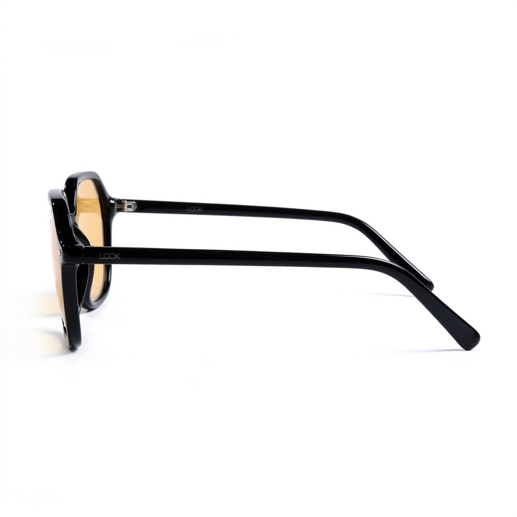 Kenzie Black - Side Temple View - Looklight Sunglasses TR90 sporty rectangular frame