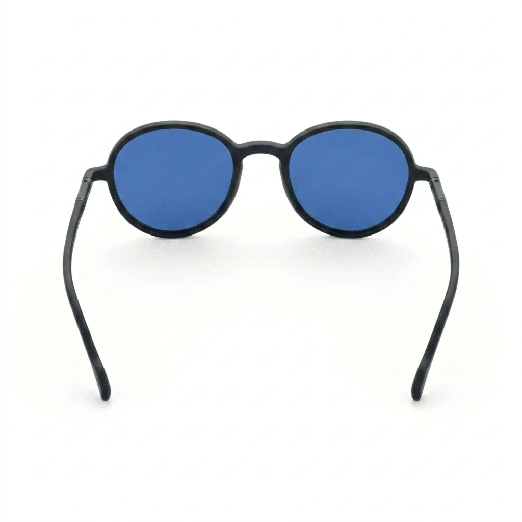 Runda Matte Black - Front View - Looklight Sunglasses TR90 round circular frame