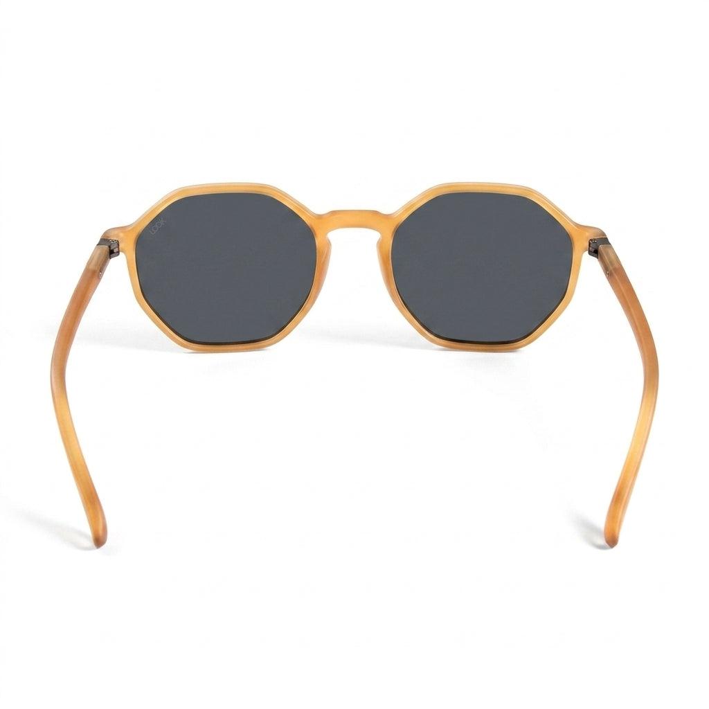 Santorini Matte Daisy - Front View - Looklight Sunglasses TR90 hexagonal yellow frame