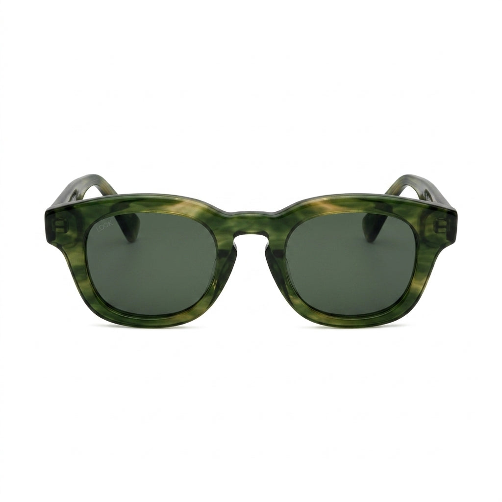 Pinus Spicy Greengarden - Front View - Looklight Sunglasses Bio Acetate rectangular frame