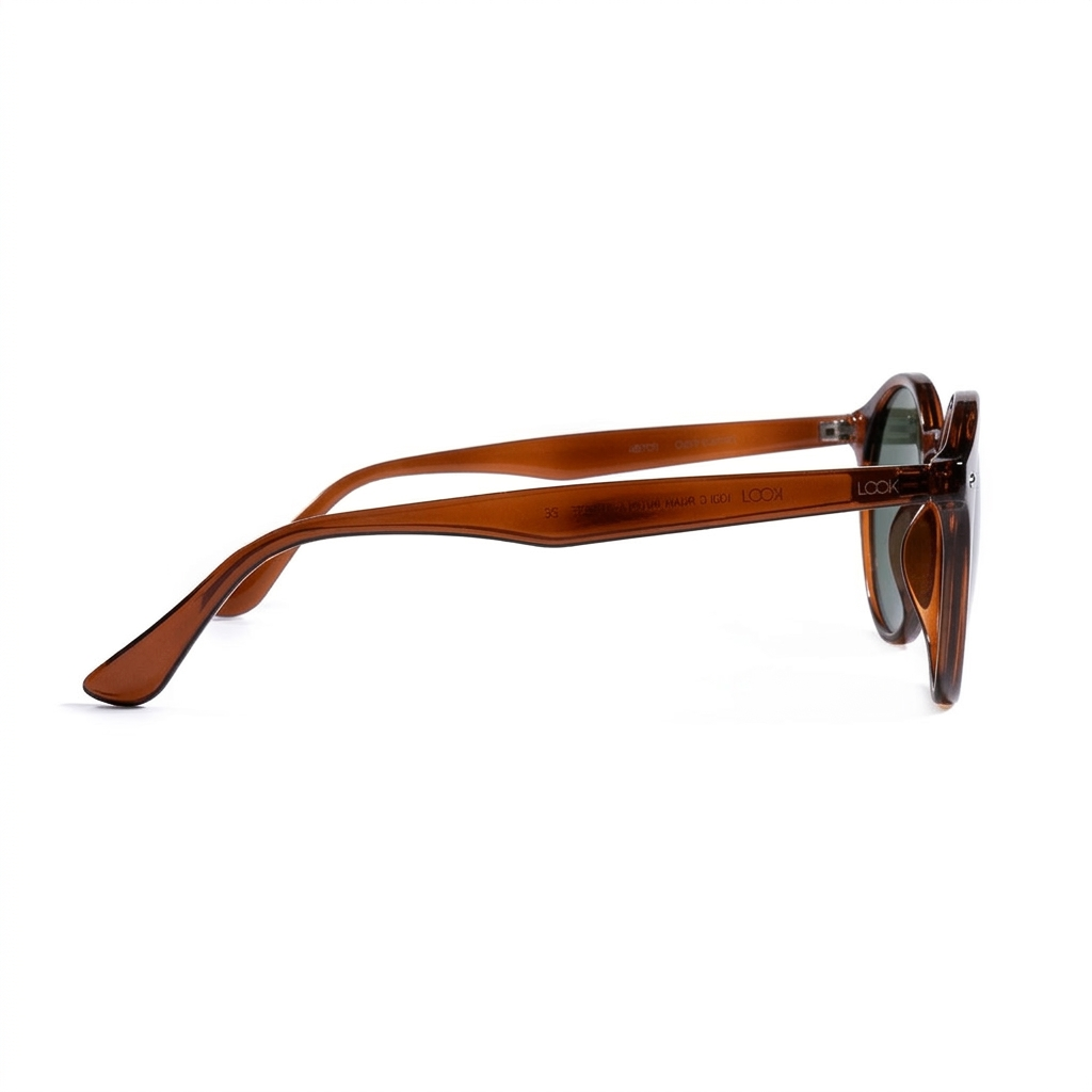 Letoon Jelly Brown - Side Temple View - Looklight Sunglasses TR90 rectangular frame