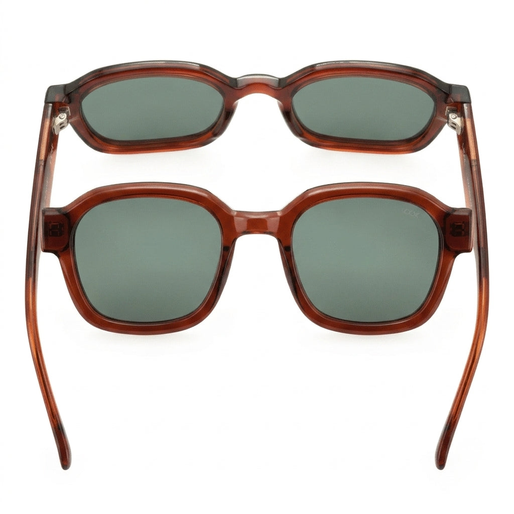 Clematis Jelly Brown - Front View - Looklight Sunglasses Bio Acetate rectangular frame