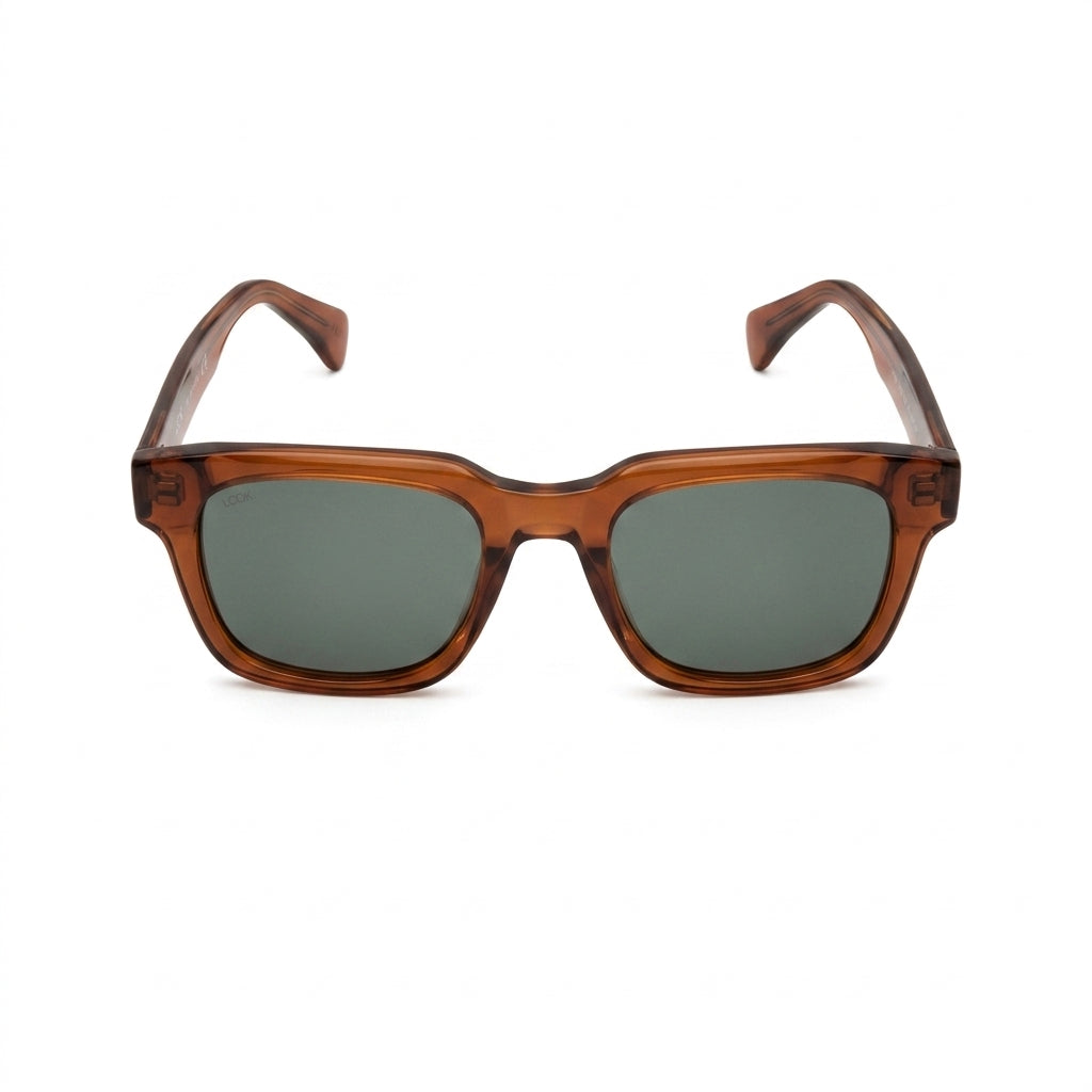Pinus Jelly Brown - Front View - Looklight Sunglasses Bio Acetate rectangular frame