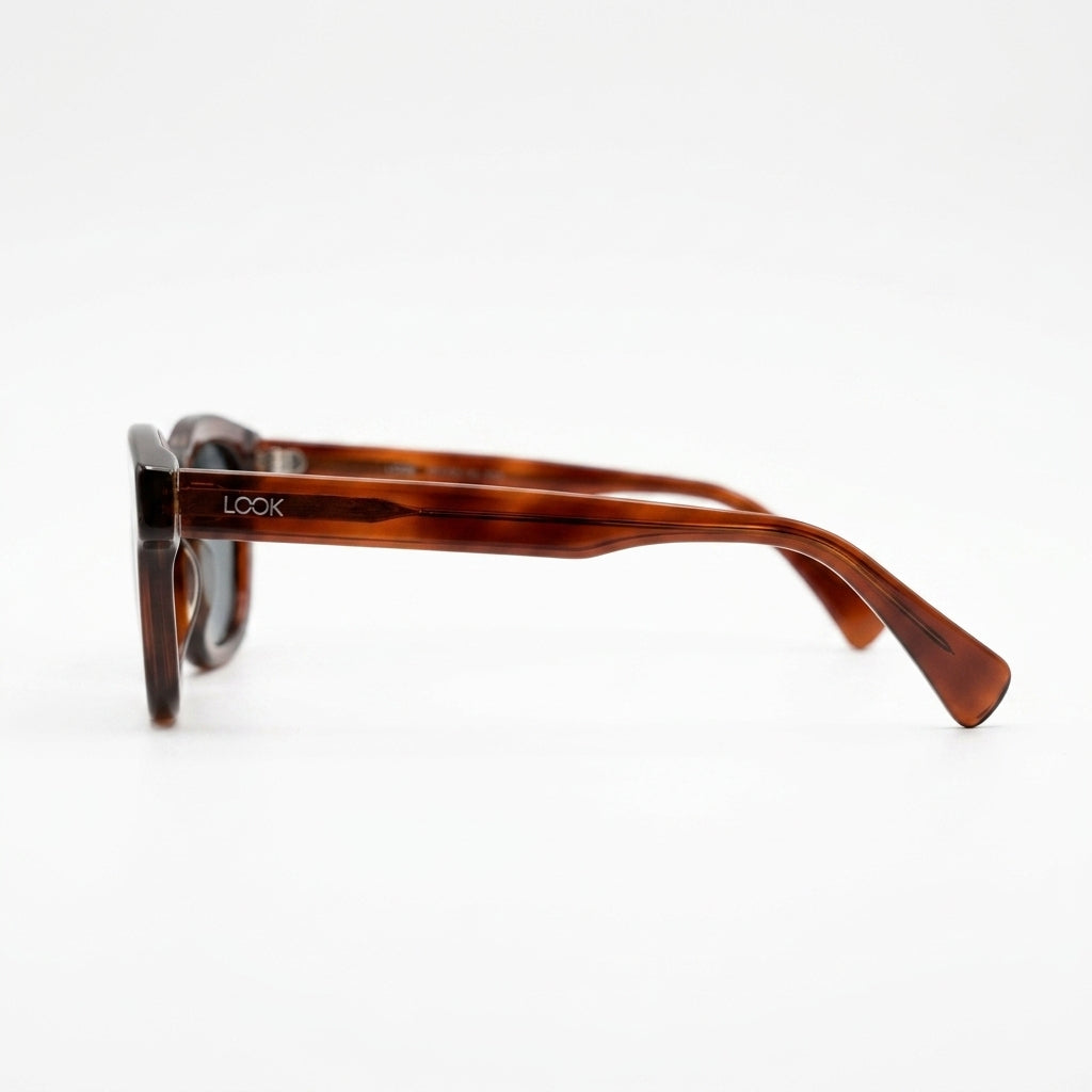 Pinus Jelly Brown - Side Temple View - Looklight Sunglasses Bio Acetate rectangular frame