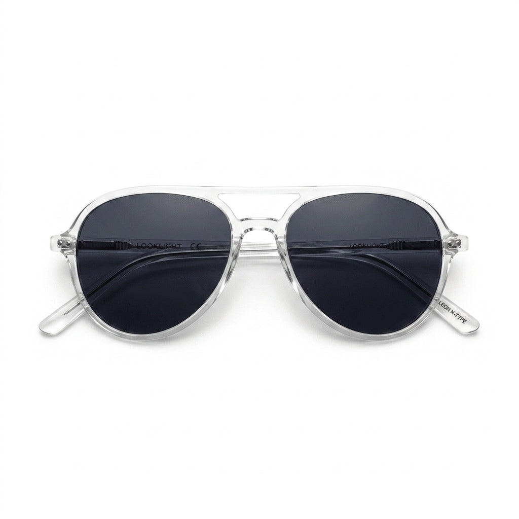 Leon N-Type Crystal - Front View - Looklight Sunglasses TR90 aviator frame