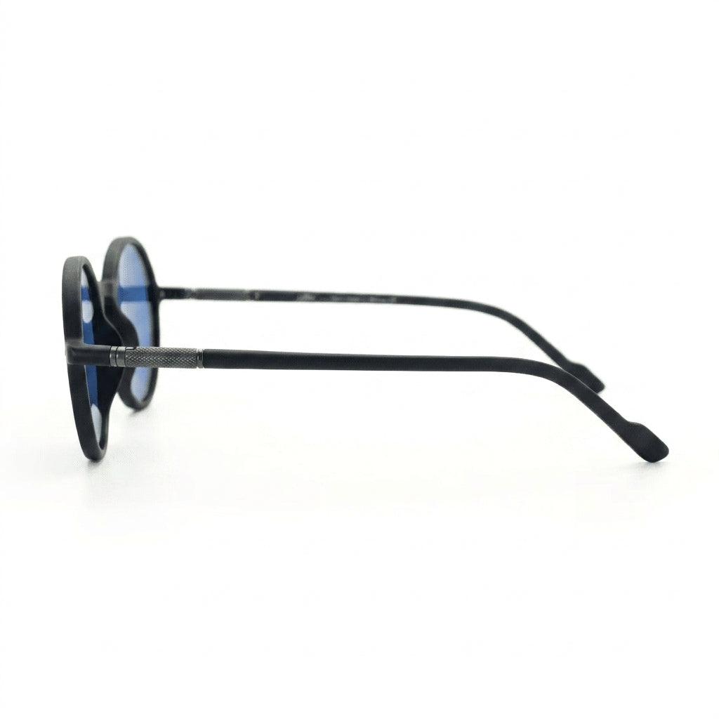 Leon N-Type Matte Black - Side Temple View - Looklight Sunglasses TR90 aviator frame