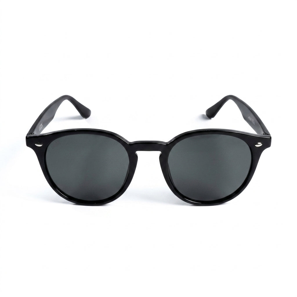 Letoon Black - Front View - Looklight Sunglasses TR90 rectangular frame