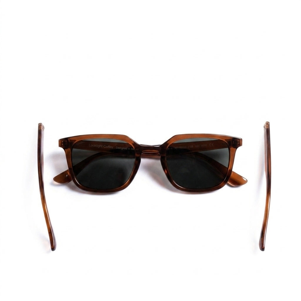 Coffey Jelly Brown - Front View - Looklight Sunglasses TR90 slim rectangular frame