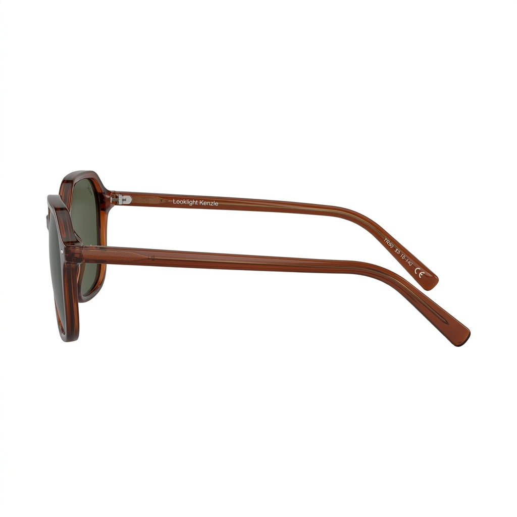 Kenzie Jelly Brown - Side Temple View - Looklight Sunglasses TR90 sporty rectangular frame