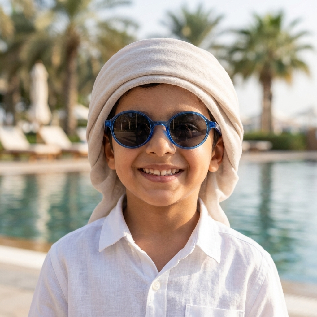 موديل يلبس النظارة — لتوضيح المقاس على الوجه